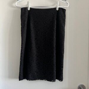 (2PcSet/$40) Banana Republic Black Floral Lace Pencil Skirt Lined Size 6